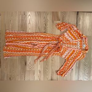 River island pool cover up retro orange XS